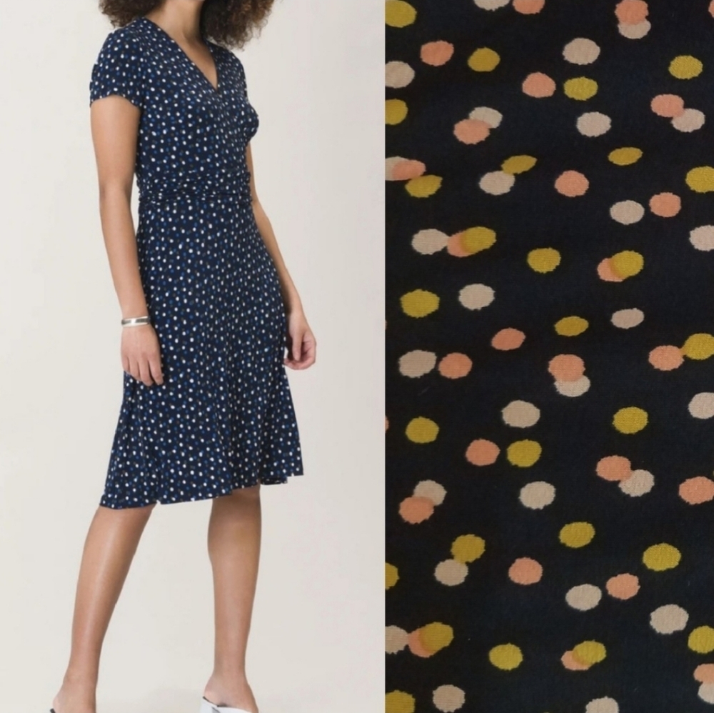 Leota wrap dress short sleeve in twilight dot size S